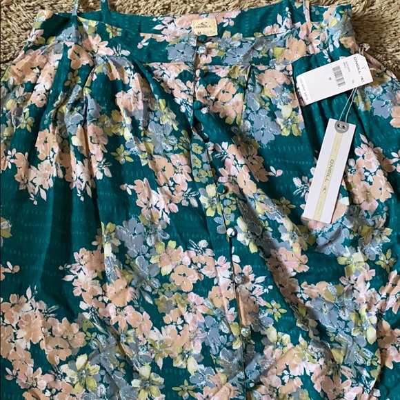 O’Neill Floral Green Button Front Dress. NWT - Picture 5 of 16